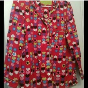 Victoria's Secret Multicolor Heart Design Button PJ Top